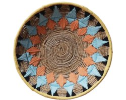 DUA wanddecoratie - ronde muurdecoratie mandala blue geel 57 cm