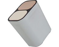 Dual Vuilnisbak Met Deksel Afval Container - Recycle Bin Ingedeeld Thuis en Kantoor - Wit 60L vuilnisbak 60 liter