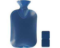 Dubbel Geribbelde Warmwaterzak Saphir Blauw 2 L - Ontspanning en Verlichting