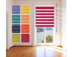 Dubbel rolgordijn 85x150cm - Duo-rolgordijn zonder boren, lichtdoorlatend en verduisterend