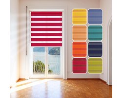 Dubbel rolgordijn - Duo rolgordijn Klem Fix - Raamdecoratie - Zonder boren te monteren - 65x215cm - Oranje