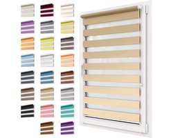 Dubbel Rolgordijn - Duo Rollo Klemmfix - Raamdecoratie - Zonder Boren - 33x150 cm - Vanille