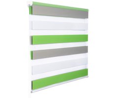 Dubbel rolgordijn in wit, groen en grijs – 80x150 cm