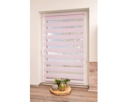 Dubbel Rolgordijn Klemmfix Zonder Boren Roze 55x150 cm - Lichtdoorlatend en Verduisterend