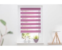 Dubbel rolgordijn - Klemrolgordijn Klemmfix rolgordijn - Privacy creëren - Zonder boren te monteren - 50 x 150 cm - Paars