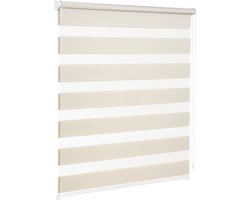 Dubbel Rolgordijn Lichtdoorlatend voor Ramen en Deuren - 75 x 160 cm, Crème