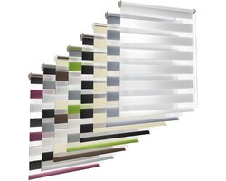 Dubbel Rolgordijn zonder boren - Verduisterend en Lichtdoorlatend Raamdecoratie in Beige