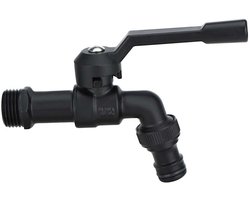 Dubbele afvoerkraan voor in de tuin, dubbele buitenkraan met 1/2 inlaat en 2 x 3/4 inch afvoeraansluitingen, slangverdeler van roestvrij staal en messing, 2-weg tuin, huis, industrieel