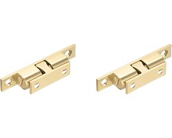 Dubbele Bal Sluitingen van Messing (70 x 12 x 15.8 mm) - 2 Stuks voor Thuis, Keuken, Kasten en Deuren in Goud