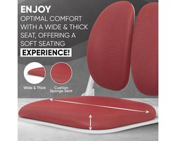 Dubbele Ergonomische Vloerstoel met Rugsteun - Meditatiestoel, Gamestoel en Leesstoel - Opvouwbare Stoel (Rood)