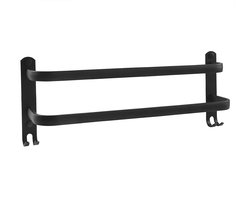 Dubbele Handdoekhouder 40cm met Haken – RVS Mat Zwart – Wandmontage Handdoekrek Badkamer & Keuken – Modern Stof- en Waterbestendig Towel Rack - ANMI