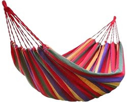 Dubbele Hangmat - Schommelbed - Buiten Ontspannen - Scheurbestendig Canvas - 280 x 150 cm - Multicolor