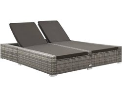 Dubbele Loungestoel Polyrotan Verstelbaar voor Tuin en Buiten