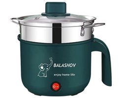 Dubbele Noodle pan / Elektrische pan - Koken & Tafelen - Pannen - Noodle Kom - groen - Roestvrijstaal - Non-Stick - Elektrische kookpan
