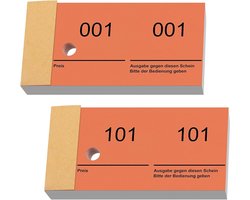 Dubbele Nummerblokken 1-300 Loten Met Nummers Nummerblokken 10cm X 5cm Loten Voor Garderobe Prijstrekking Evenementen Vakbeurzen Toegangskaarten(Orange)
