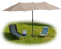 dubbele parasol - 460 x 270 cm - XXL met zwengel - uv-bescherming 30+ - voor tuin en terras