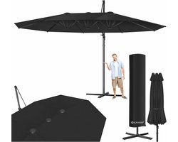 Dubbele Parasol 4,6m x 2,7m | Zweefparasol met beschermhoes, windscherm, en 360° draaibaar ontwerp