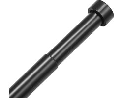 Dubbele Roede Gordijnstokken, 91,4-182,9 cm Verstelbare Lengte, Zwarte Dubbele Gordijnstokken met Eindkappen, 2,5 cm En 19,3 cm Diameter, Dubbele Raamgordijnroede voor Transparante En Verduisterende Gordijnen