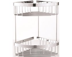 Dubbele zeephouder Levante hoekmodel chroom