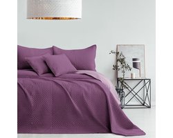 Dubbelszijdige paars lila bedsprei 200 x 220 cm - Chic & Onderhoudsvriendelijk