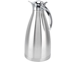 Dubbelwandige geïsoleerde waterfles – 2 liter – Roestvrij staal – Vacuümgeïsoleerde fles – Koffiekan – Thermoskan/theepot voor thuisgebruik – Houdt water warm en koud – Diameter 14 cm, Hoogte 28 cm