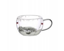 Dubbelwandige glazen mok voor koffie en thee, 300 ml