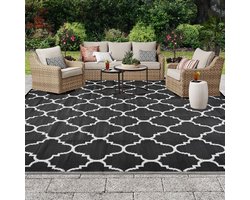 Dubbelzijdig Buitentapijt - Geometrisch Design - 1 stuk - Gerecycled Materiaal