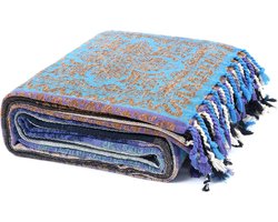 Dubbelzijdig chenille geweven dagdeken, eenpersoonsbed, knuffeldeken met franjes, bedsprei, bankdeken, omkeerbare deken, gebreide deken voor televisie of een dutje op de stoel, paars, 150 x190