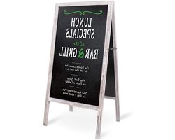 Dubbelzijdig Magnetisch Schoolbord van Hout - Opvouwbaar Advertentiebord 100 x 50 cm - Grijs, Ideaal voor Thuis en Kantoor