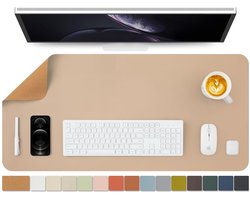 Dubbelzijdige bureaumat - milieuvriendelijk - 1 stuk - kurk en PU-leer - 60x30 cm