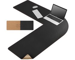 Dubbelzijdige bureauonderlegger - multifunctioneel - 1 stuk - PU-leer en kurk - 43,3" x 43,3"