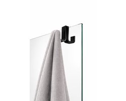 Dubbelzijdige Douchehaak Zwart – 1 Stuk – Voor Handdoeken – Geschikt voor Glazen Douchewand 6-8 mm