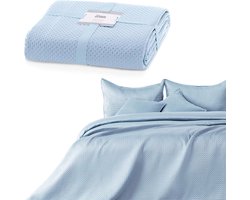 Dubbelzijdige grijze sprei 240x260 cm - Elegant mat satijn met geometrisch reliëf