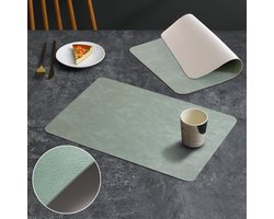 Dubbelzijdige, hittebestendige antislip placemats van kunstleer voor eettafels — Wasbare, vierkante antislip placemats (set van 1)