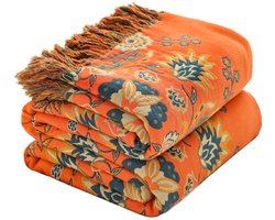 Dubbelzijdige Katoenen Bohemian Deken voor Bank, Bed of Stoel - 150 x 200 cm