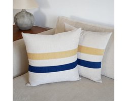 Dubbelzijdige Kussenhoezen - Decoratief en Ondersteunend - Set van 2 - Neutraal met Accenten