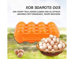 Dubbelzijdige Plastic Eierenhouder Organizer voor Keuken en Kast - Handige Opbergdoos in Blauw en Oranje met Ruimte voor Eieren en Keukenaccessoires
