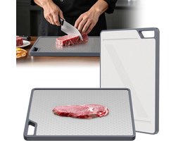Dubbelzijdige snijplank van roestvrij staal en strowortels van 304, snijplanken voor de keuken, BPA-vrij, gemakkelijk schoon te maken, keukenbenodigdheden, ideaal voor koken in de keuken