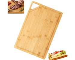 Dubbelzijdige snijplank voor fruit en gekookt voedsel - Multifunctionele snijplank - Stevige bamboe snijplank - Keukensnijplank - Snijplank speciaal voor babyvoeding - Geschikt voor het snijden van fruit, vlees en kaas
