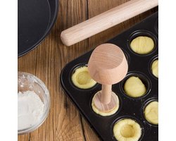 Dubbelzijdige taartstamper van hout - Deegcakepers en taartvormpers voor het maken van muffins - Keukengereedschap voor bakken en accessoires - Bakvormen voor patisserie met de hand indrukken