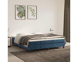 Duchess Boxspring Frame Velvet Donkerblauw 160x200cm - Tweepersoonsbed, Slaapkamermeubels, Gestoffeerd Bed