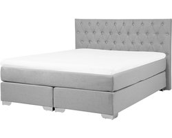 DUCHESS - Boxspring - Lichtgrijs - 160 x 200 cm - Polyester