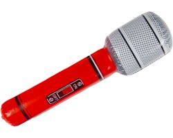 Duckiez Opblaas microfoon - rood - speelgoed - kinderen - opblaasbaar