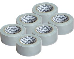 Duct Tape Reparatie - 50mm x 25m - 6 Rollen - Versterkte Ducktape - Grijs