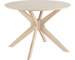 Duffy eettafel Ø105 cm eiken fineer, massief eikenhouten poten.