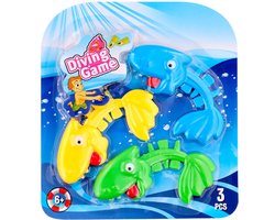 Duikspel set 3 x vissen  Blauw groen geel - Duikspel - Zomer - Water - Zwembad - Opduiken - Blauw groen geel - Diving game