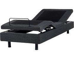DUKE - Bed verstelbaar - Donkergrijs - 90 x 200 cm - Polyester