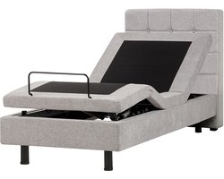 DUKE - Bed verstelbaar - Lichtgrijs - 80 x 200 cm - Polyester