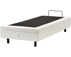 DUKE - Bed zonder hoofdbord - Gebroken wit - 90 x 200 cm - Bouclé