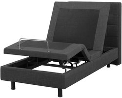 DUKE - Eenpersoonsbed - Donkergrijs - 90 x 200 cm - Polyester